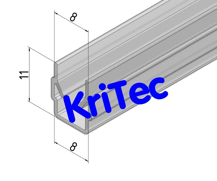 KriTec Abdeck- und Einfassprofil 8 Raster 40, natur