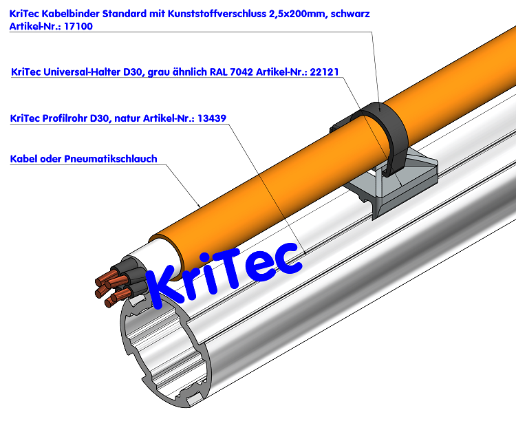 KriTec Profilrohr D30, natur