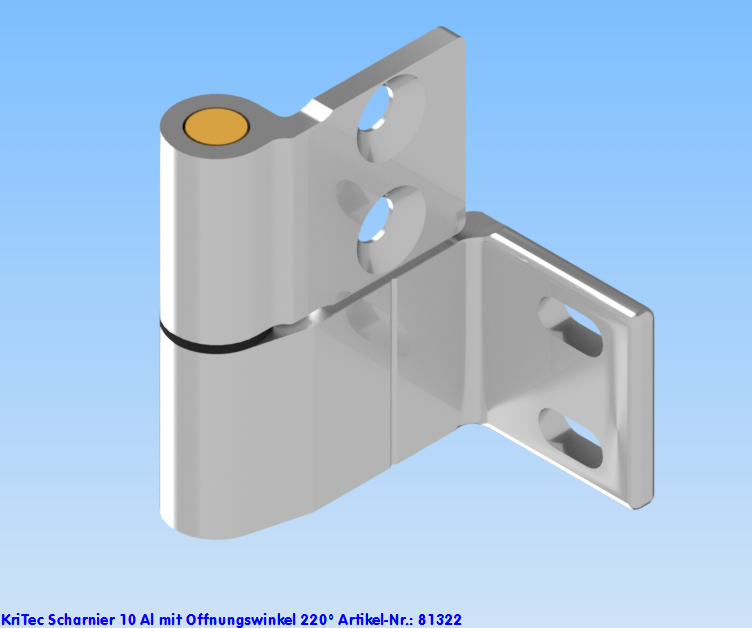 KriTec Scharnier 10 Al mit Öffnungswinkel 220°