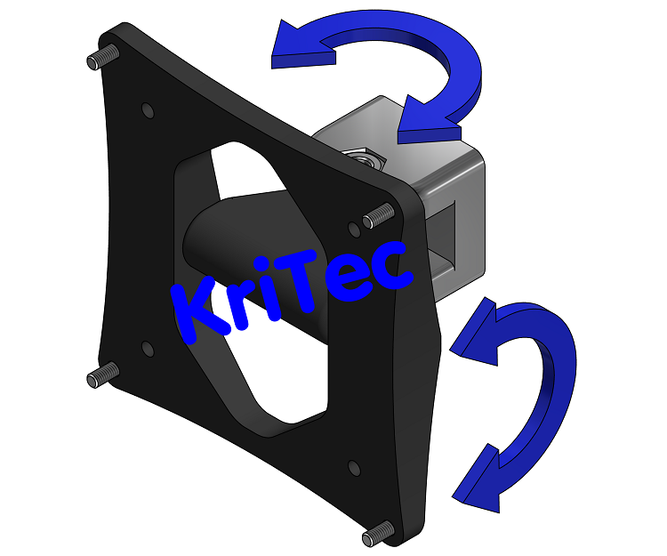 KriTec Monitorgelenk VESA 75-100 inkl. Adapter Rundrohr D28