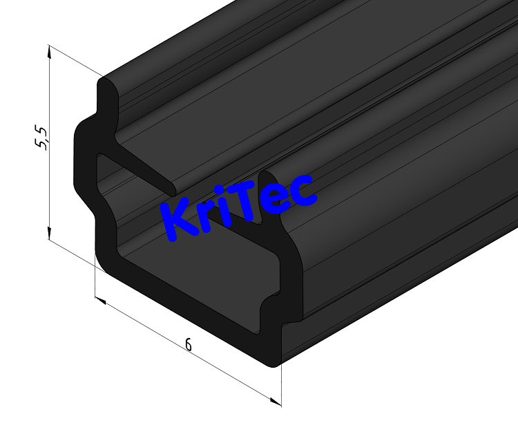 KriTec Abdeck- und Einfassprofil 6 Raster 20, schwarz