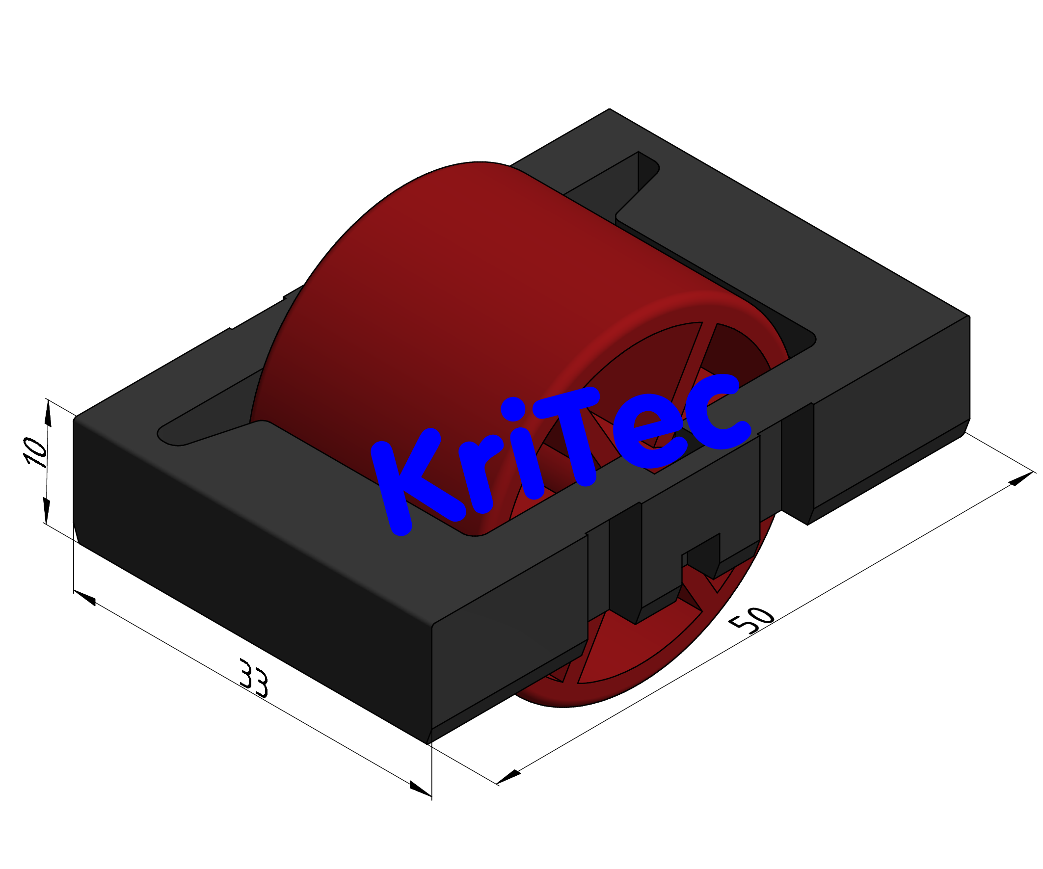 KriTec Rolleneinsatz D30, signalrot ähnlich RAL 3001