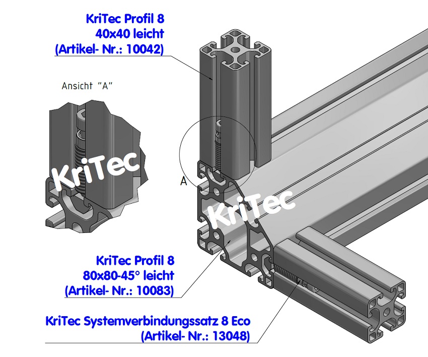 KriTec Systemverbinder 8 Eco Raster 40