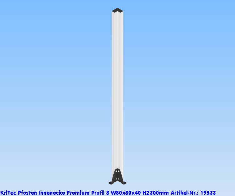 KriTec Pfosten Innenecke Premium Profil 8 W80x80x40 H2.300mm