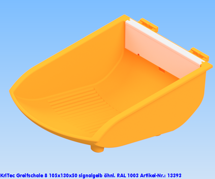 KriTec Greifschale 8 105x130x50 signalgelb ähnl. RAL 1003