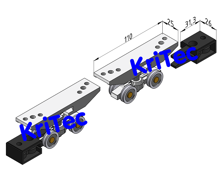 KriTec Laufwagensatz 8 40x40