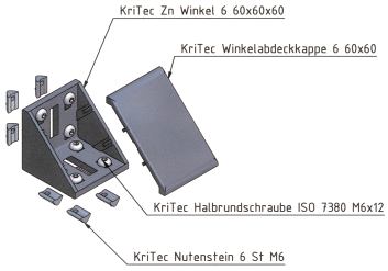 KriTec Winkel 6 60x60x60 Zn Standard