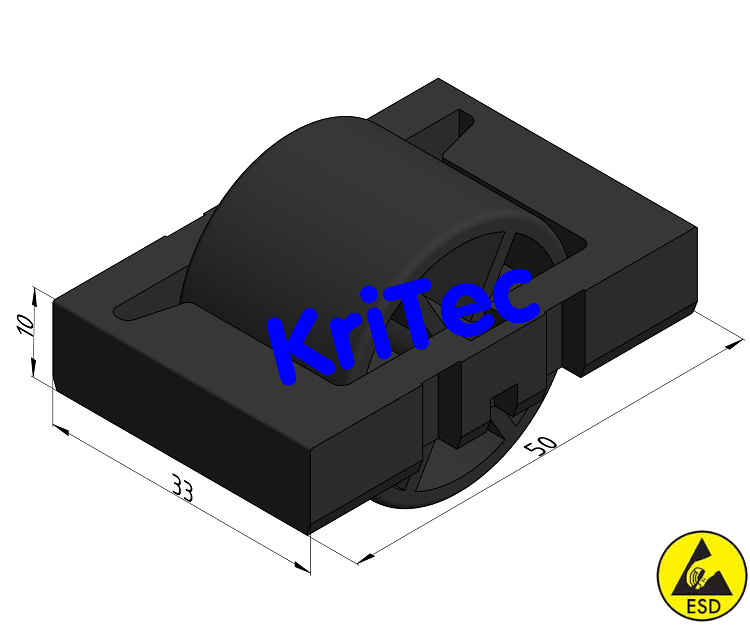 KriTec Rolleneinsatz D30 ESD, schwarz ähnlich RAL 9005