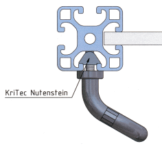 KriTec Handgriff Al 120 gebogen, schwarz und silber