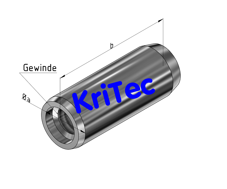 KriTec Zylinderstifte mit Innengewinde ISO 8735 (DIN 7979)