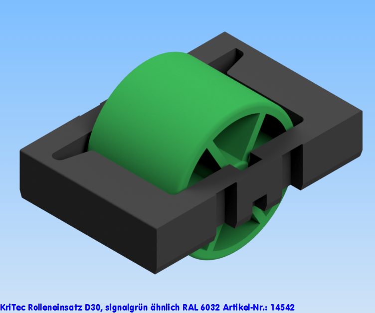 KriTec Rolleneinsatz D30, signalgrün ähnlich RAL 6032