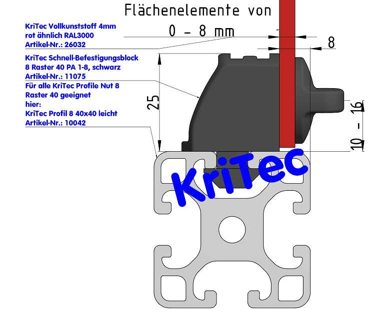KriTec Schnell-Befestigungsblock 8 PA 1-8