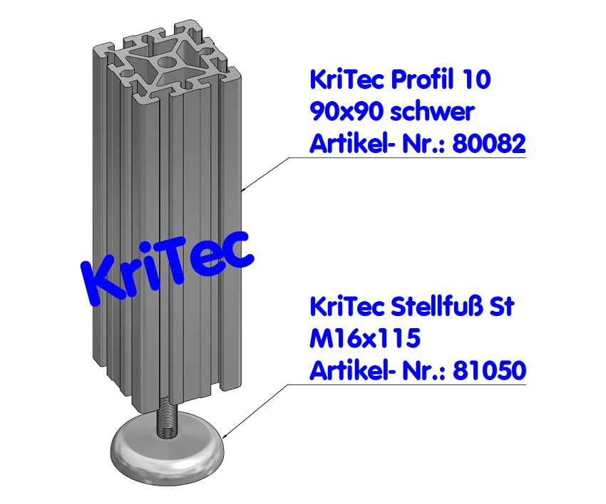 KriTec Profil 10 90x90 schwer