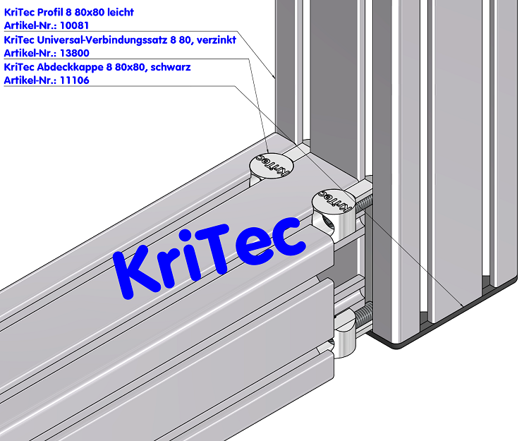 KriTec Universal-Verbindungssatz 8 80, verzinkt