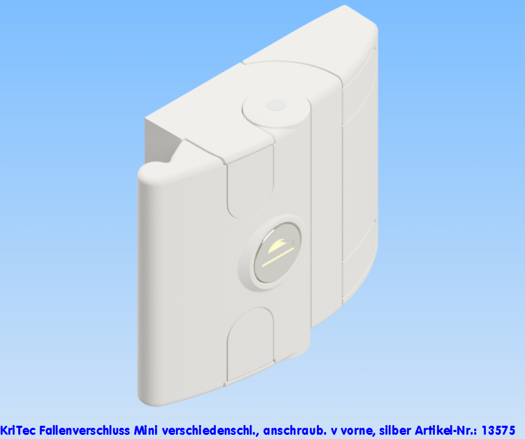 KriTec Fallenverschluss Mini verschiedenschliessend, anschraubbar von vorne, silber