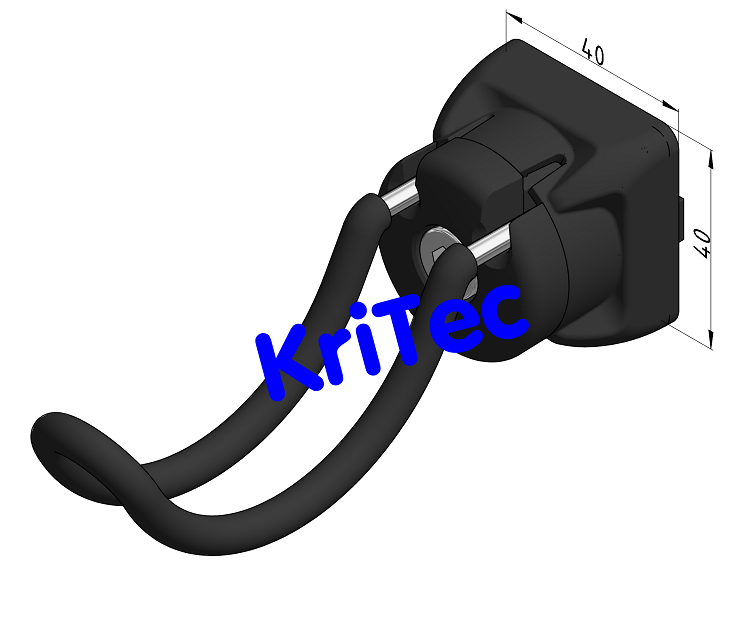 KriTec Haken 8 R40, Raster 40, schwarz