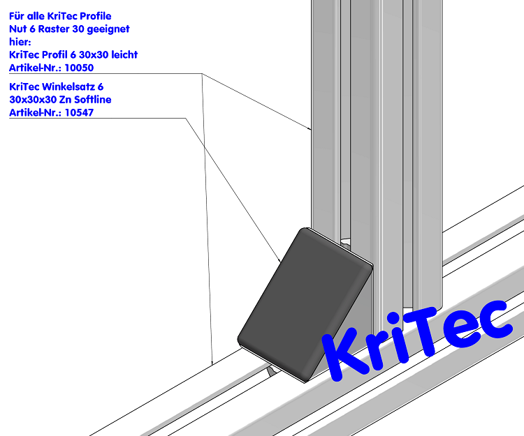 KriTec Winkel 6 30x30x30 Zn Softline