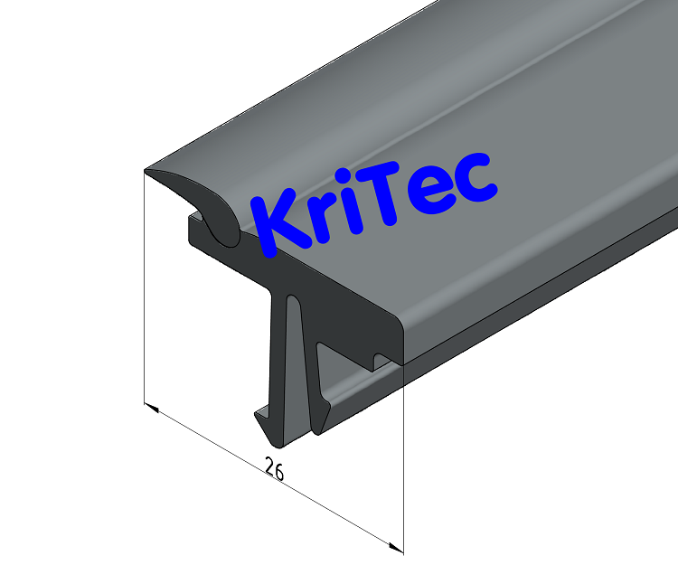 KriTec Scheibeneinfassleiste 8 6-8mm, grau ähnlich RAL 7042