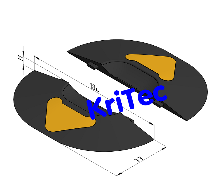 KriTec Set Start- und Endstück Parkschiene hoch/ hoch Maxi