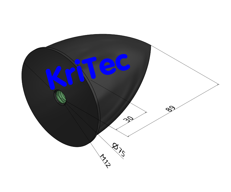 KriTec Parabel-Puffer Ø75x89 M12 mit Innengewinde