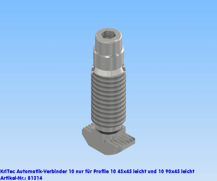 KriTec Automatik-Verbinder 10 nur für Profile 10 45x45 leicht und 10 90x45 leicht