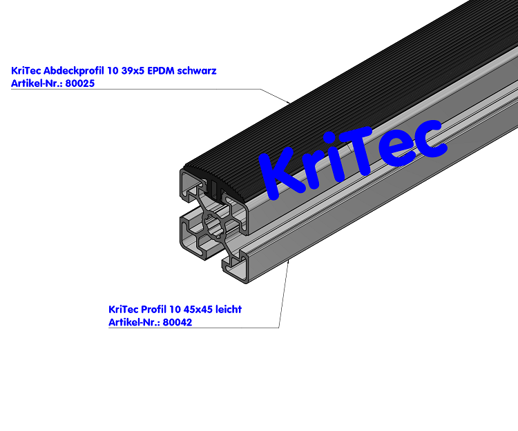 KriTec Abdeckprofil 10 39x5 EPDM schwarz