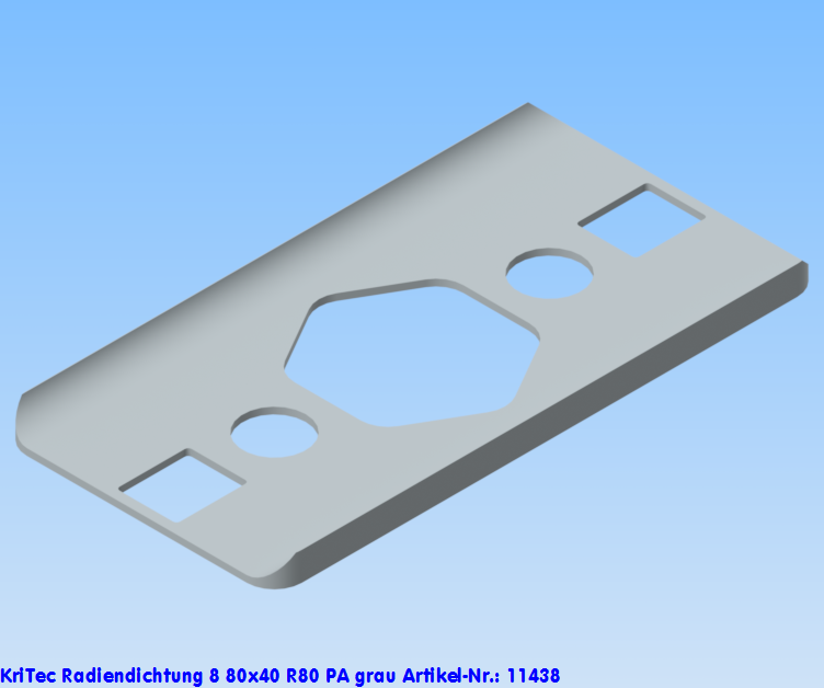 KriTec Radiendichtung 8 80x40 R80 PA grau