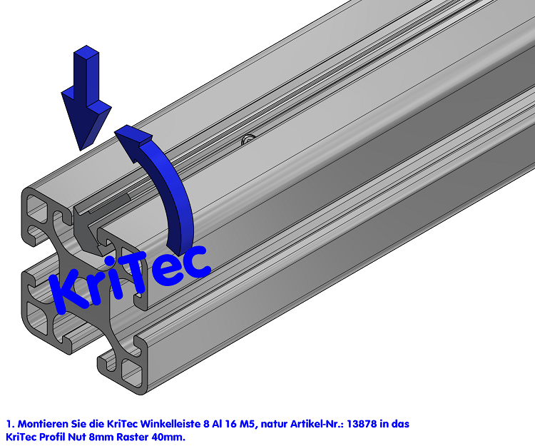 KriTec Winkelleiste 8 Al 16 M5, natur