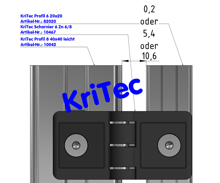 KriTec Scharnier 6 Zn 6/8
