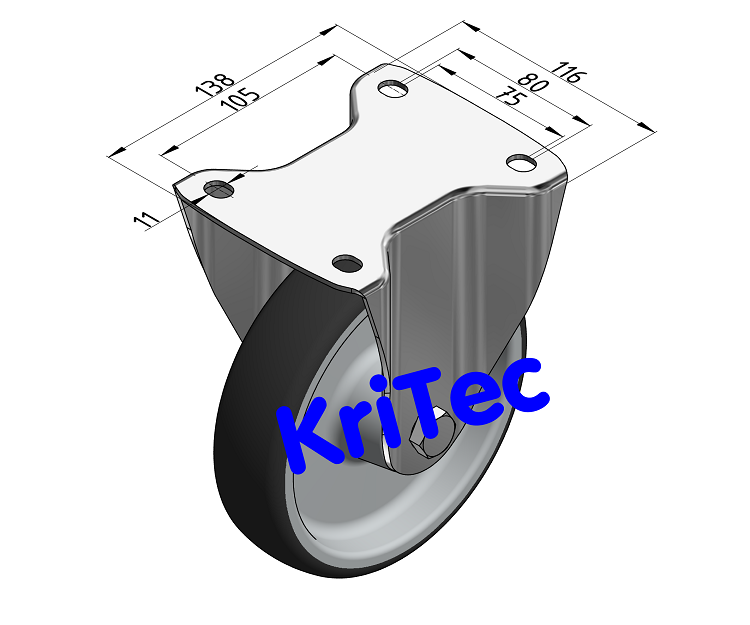 KriTec Schwerlast-Bockrolle D160
