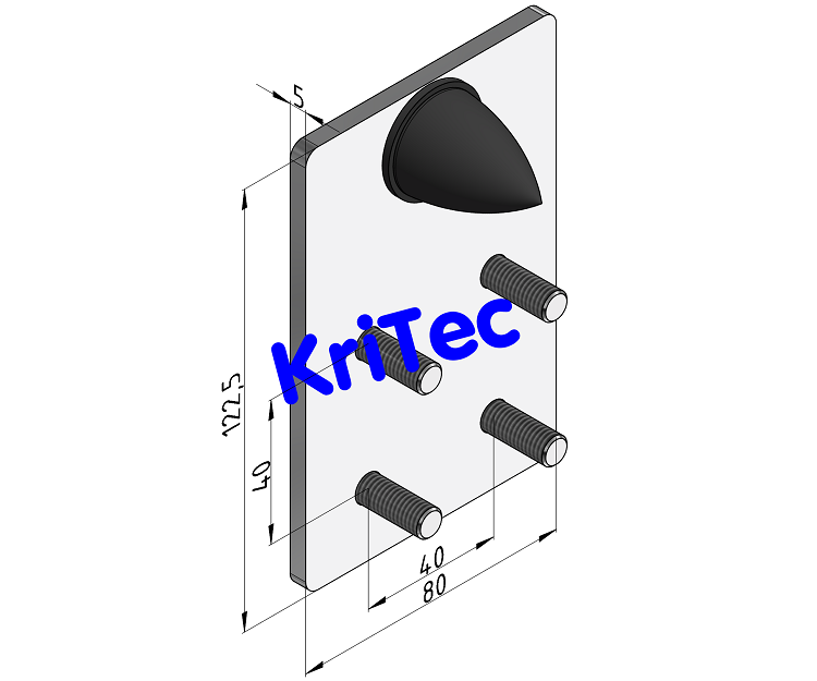 KriTec Schlittenanschlag für Linearschlitten-Profilträgerset 8 80x80 schwer