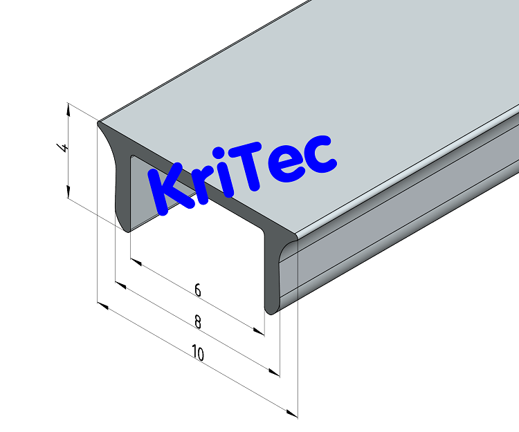KriTec Abdeckprofil 8 Raster 40 PP grau