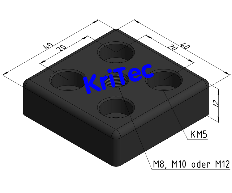 KriTec Transport- und Fußplatte 5 40x40