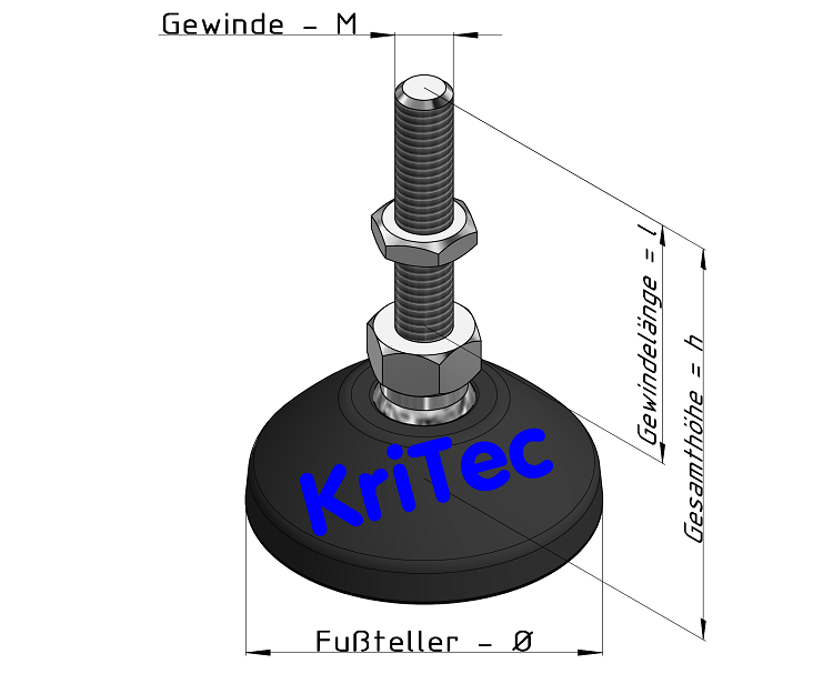 KriTec Stellfuß PA 50