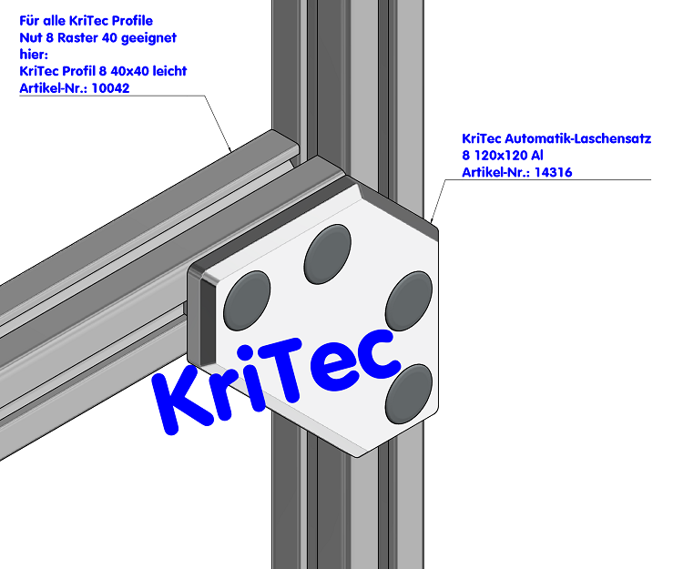 KriTec Automatik-Laschensatz 8 120x120 Al