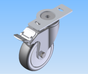 KriTec Lenkrolle D80 Doppelfeststeller 120x40 TPE grau