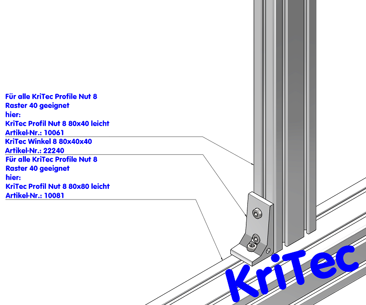 KriTec Winkel 8 80x40x40