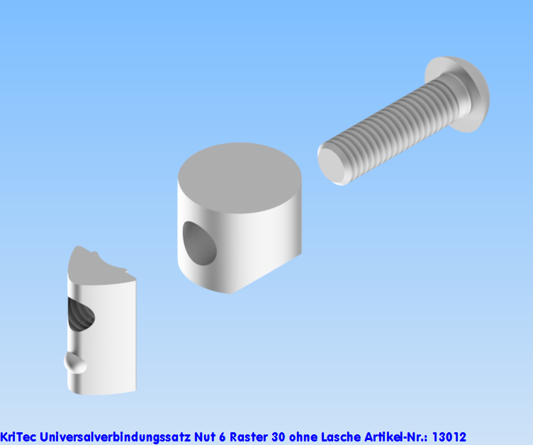 KriTec Universalverbindungssatz Nut 6 Raster 30 ohne Lasche