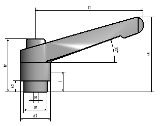 KriTec Klemmhebel Zn verstellbar mit Innengewinde