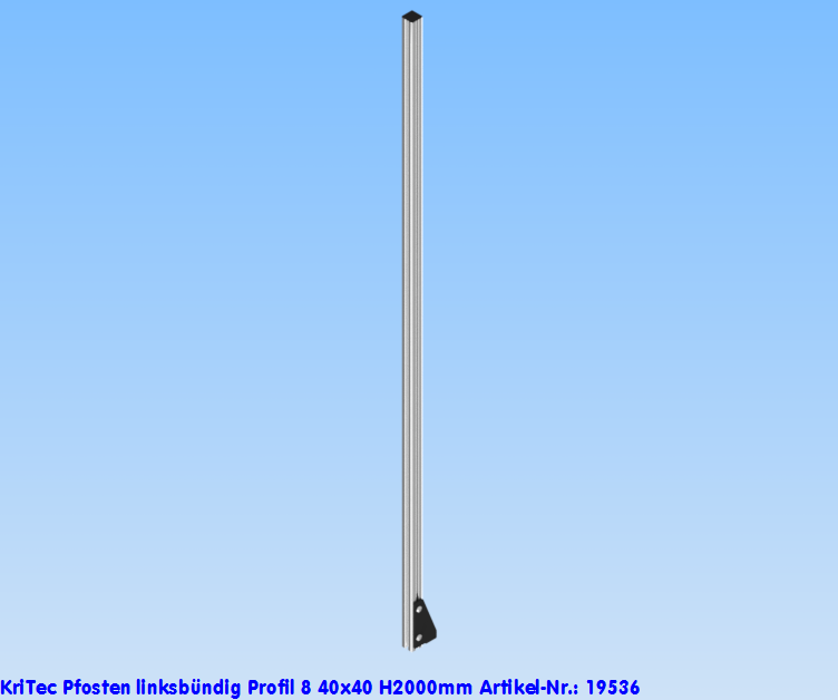 KriTec Pfosten linksbündig Profil 8 40x40 H2.000mm