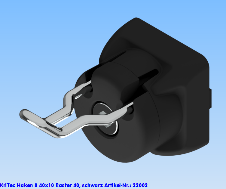 KriTec Haken 8 40x10 Raster 40, schwarz