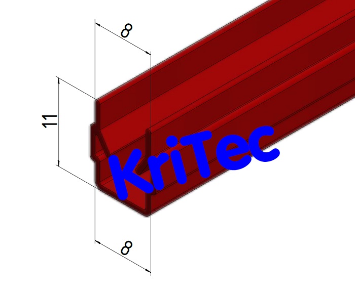 KriTec Abdeck- und Einfassprofil 8 Raster 40, rot