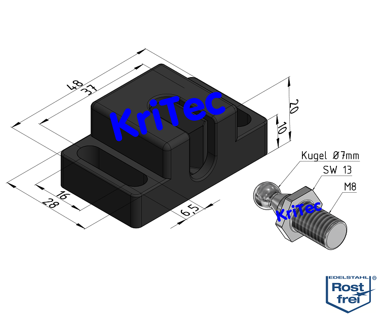 KriTec Kugelschnäpper 8 PA/ VA rostfrei