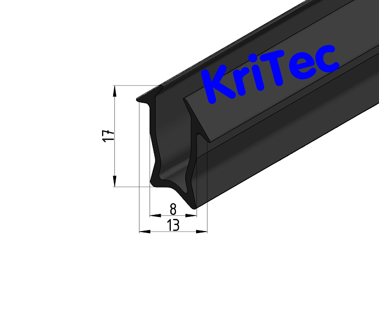 KriTec Einfassprofil 8 Raster 40, 4-6mm, schwarz