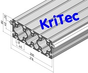 KriTec Linearschlitten-Profilträgerset 8 200x80, Welle D14, liegend