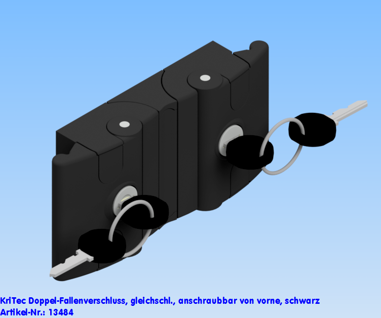 KriTec Doppel-Fallenverschluss, gleichschliessend, anschraubbar von vorne