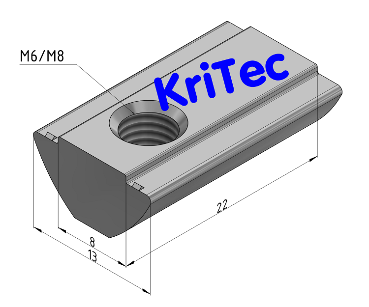 KriTec Nutenstein 8 Raster 40 St mit Steg leitfähig