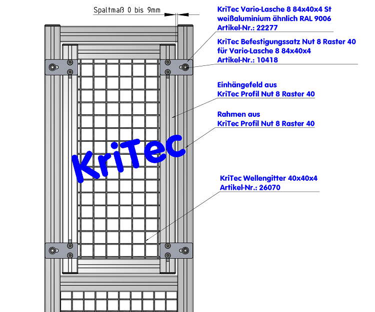 KriTec Wellengitter 40x40x4 verzinkt