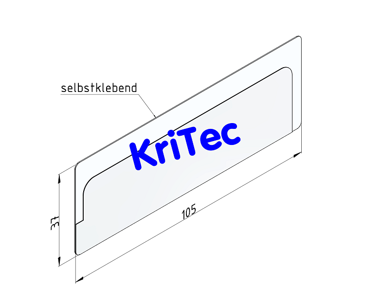 KriTec Etikettenträger, selbstklebend, oben offen, 37x105mm