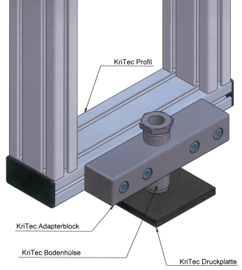 KriTec Druckplatte 100x100x10 Stahl brüniert für Bodenhülse M32